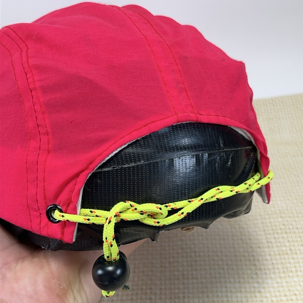 Vintage Bugle Boy Hat Cap 5 Panel Neon Pink Nylon 90s Y2K Spell Out Adult‎ Mens - Picture 3 of 12